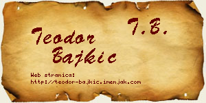 Teodor Bajkić vizit kartica